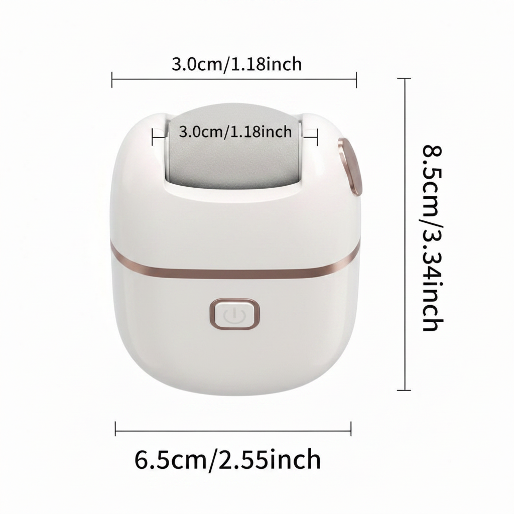 Bella Glow Foot Stone Shaver - Size Dimensions