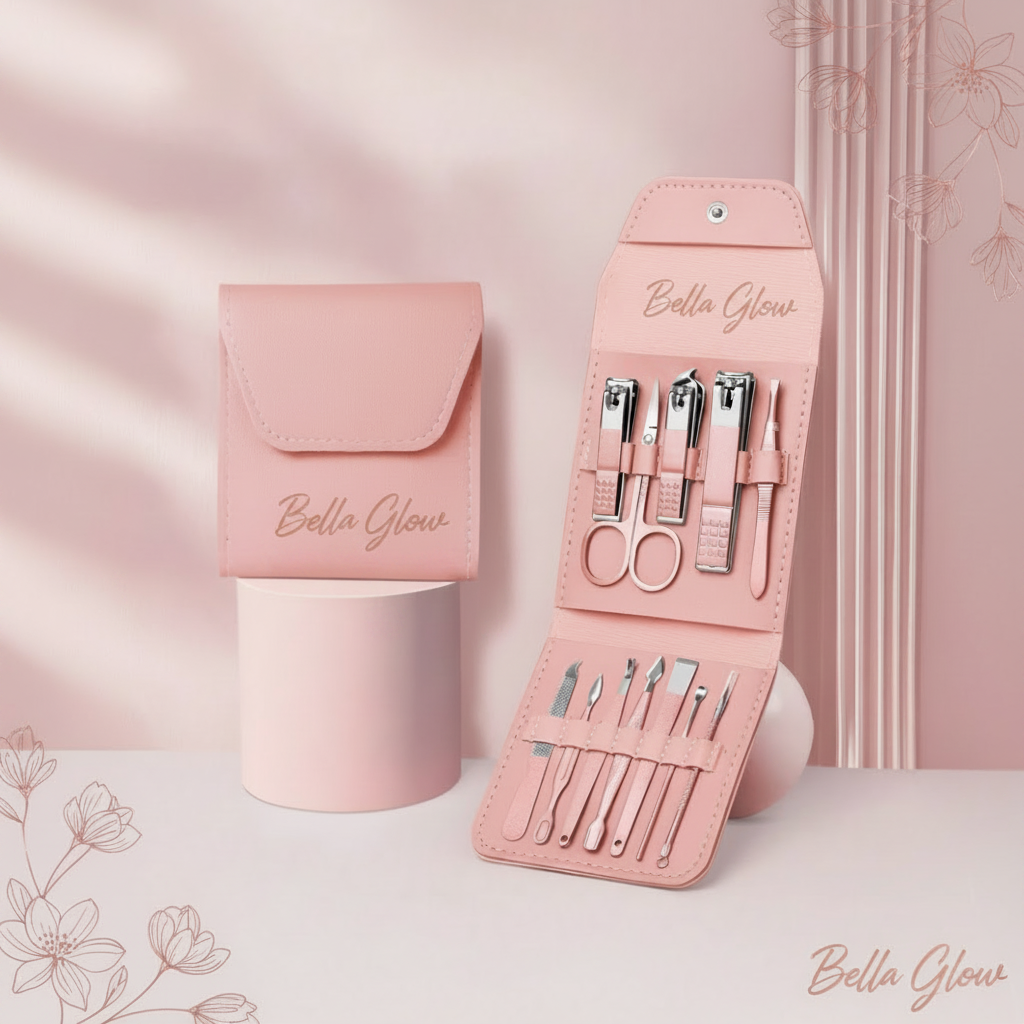 Bella Glow Manicure Kit - Logo on Leather